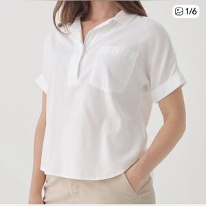 J. Crew Short-sleeve poplin popover top size M preppy